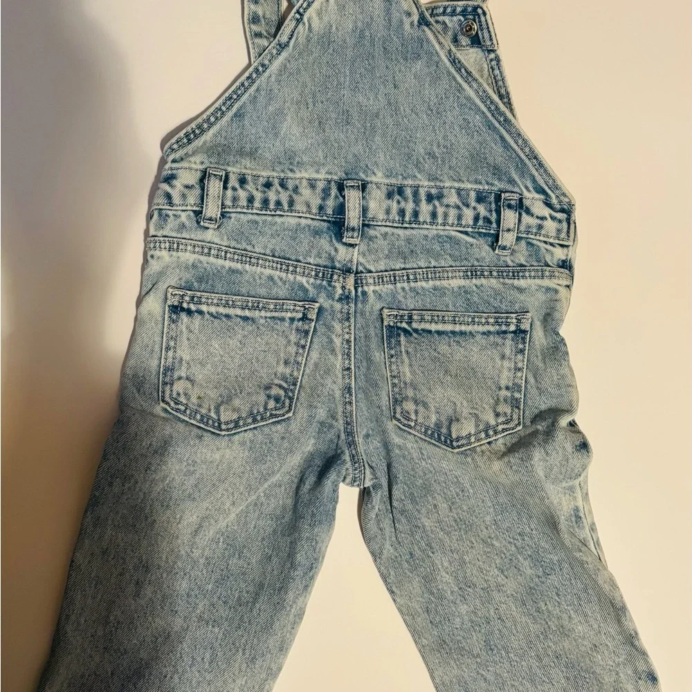 Girls Light Blue Denim Overalls - Picture 2 of 3